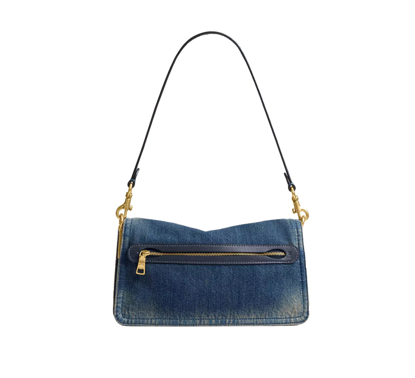 Coach Women's Tabby Shoulder Bag 26 In Regenerative Cotton Denim Brass/Dark Indigo
