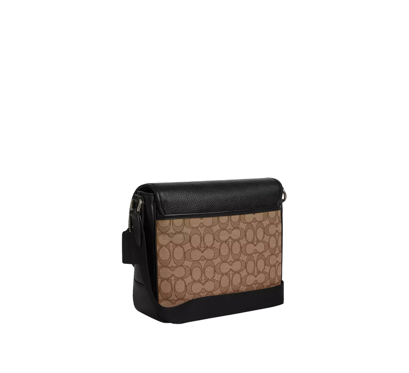 Coach Unisex Sprint Map Bag 25 In Signature Jacquard Qb/Tan/Black