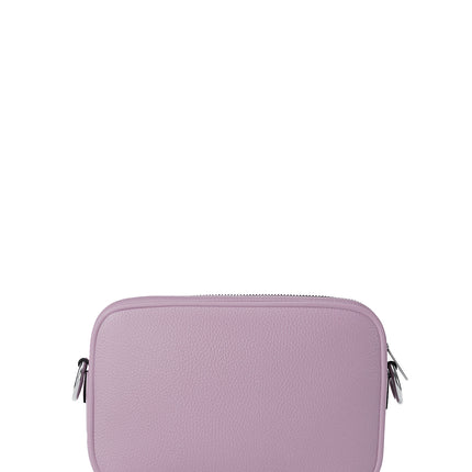 Michael Kors Women's Jet Set Pebbled Leather Camera Crossbody Bag Light Quartz/Silver