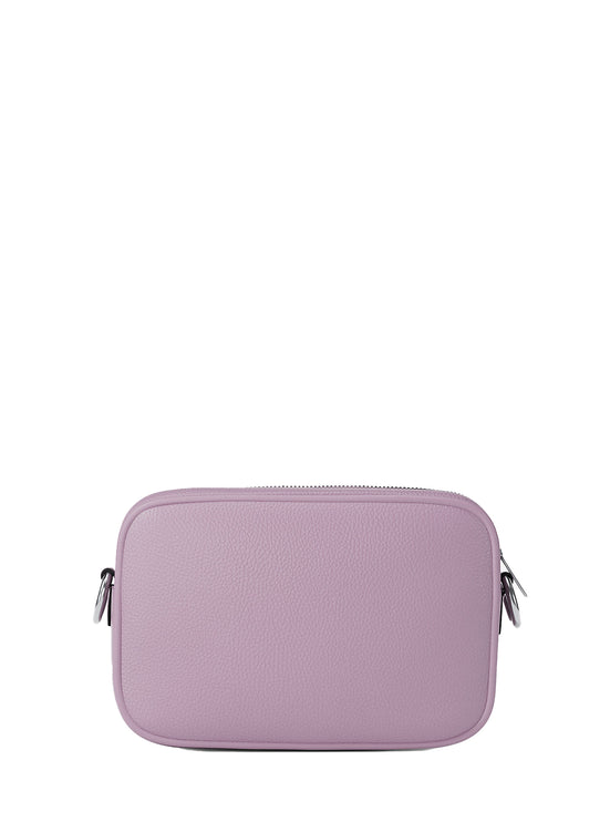 Michael Kors Women's Jet Set Pebbled Leather Camera Crossbody Bag Light Quartz/Silver