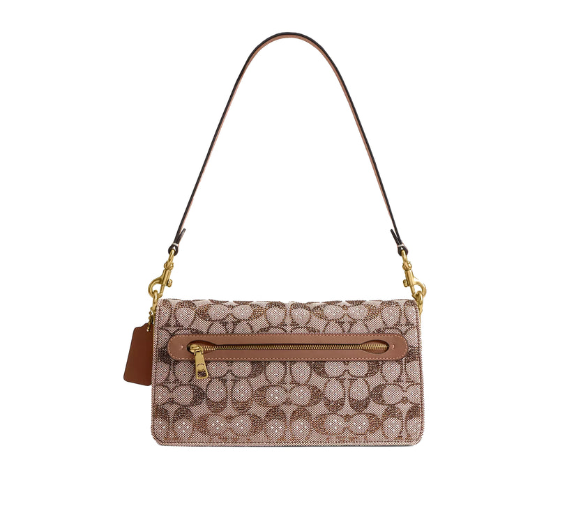 Coach Women's Tabby Shoulder Bag 26 In Crystal Signature Jacquard Brass/Mushroom