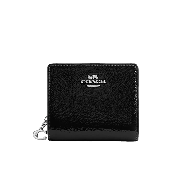 Coach Women's Snap Wallet Silver/Black