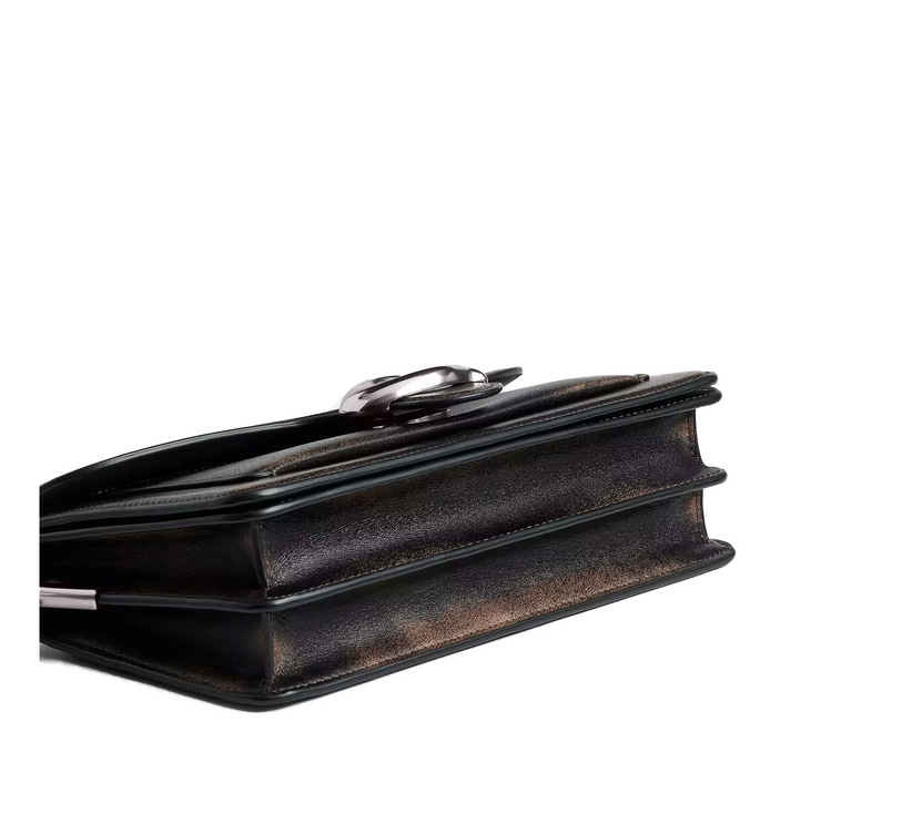 Coach Women's Tabby Shoulder Bag 26 In Loved Leather Silver/Black Brown