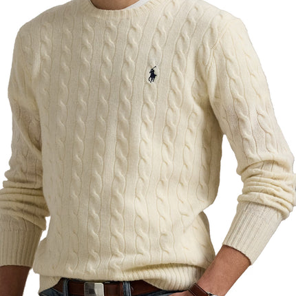 Polo Ralph Lauren Men's Cable-Knit Wool-Cashmere Sweater Andover Cream