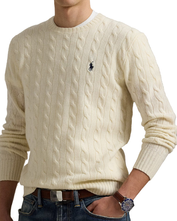 Polo Ralph Lauren Men's Cable-Knit Wool-Cashmere Sweater Andover Cream