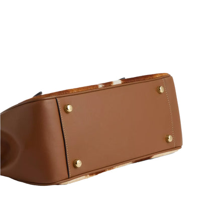 Coach Women's Asher Shoulder Bag In Haircalf With Cow Print Gold/Cow Multi