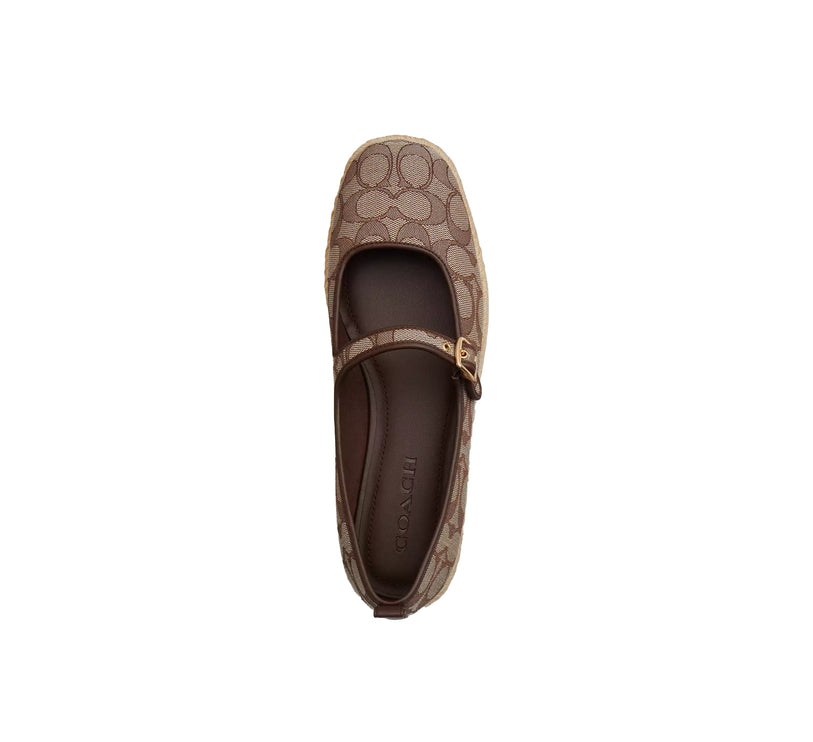 Coach Women's Mary Jane Espadrille In Signature Jacquard Oak/Maple
