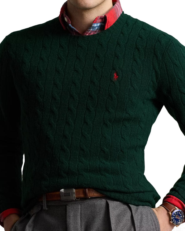 Polo Ralph Lauren Men's Cable-Knit Wool-Cashmere Sweater Moss Agate