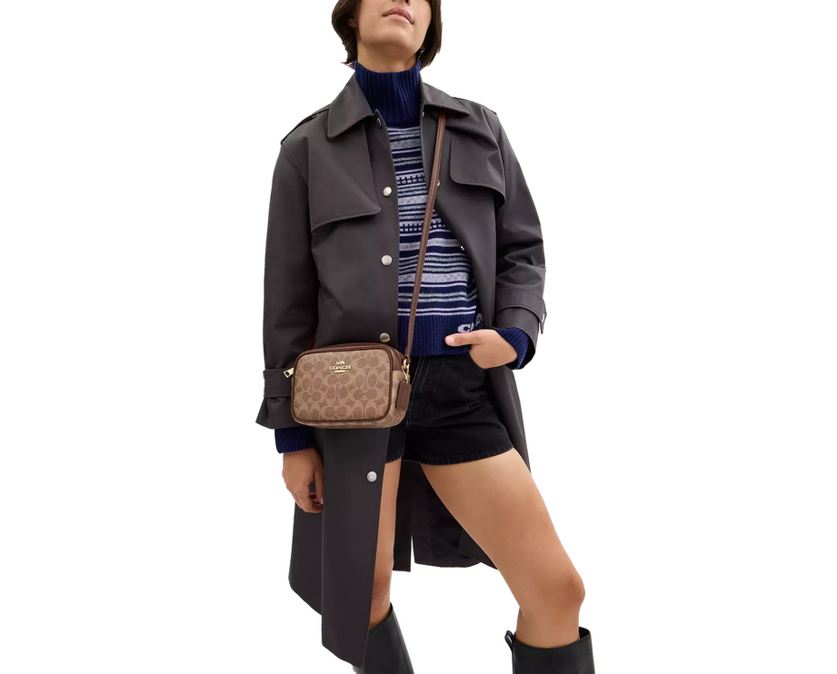 Coach Women's Mini Jamie Camera Bag In Signature Canvas Gold/Tan/Brown