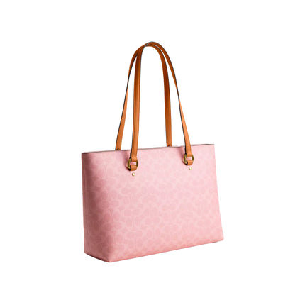 Coach Women's Station Tote Bag In Signature Canvas Gold/Powder Pink