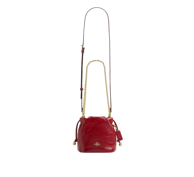 Coach Women's Faye Mini Drawstring Bag Gold/Dark Cardinal