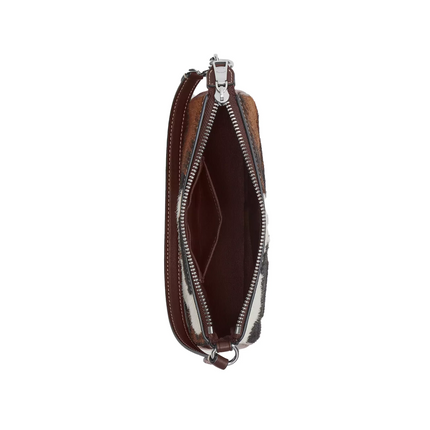 Coach Women's Teri Shoulder Bag With Cow Print Silver/Cow Multi