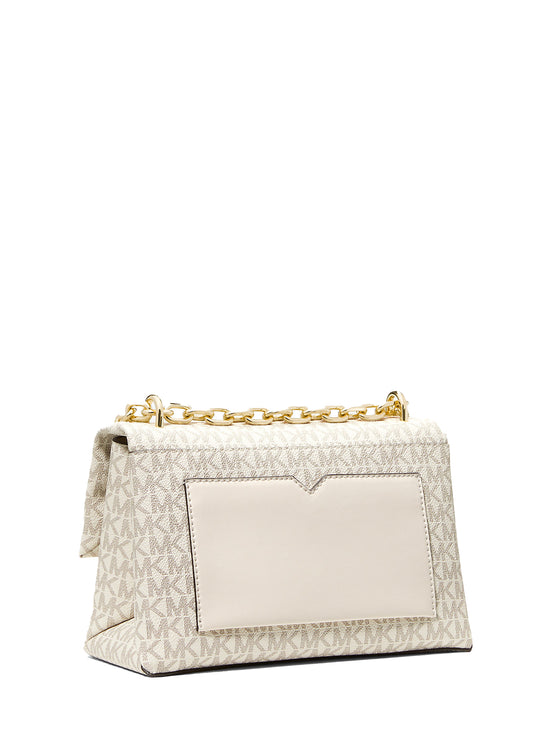 Michael Kors Women's Cece Medium Logo Shoulder Bag Light Cream Multi