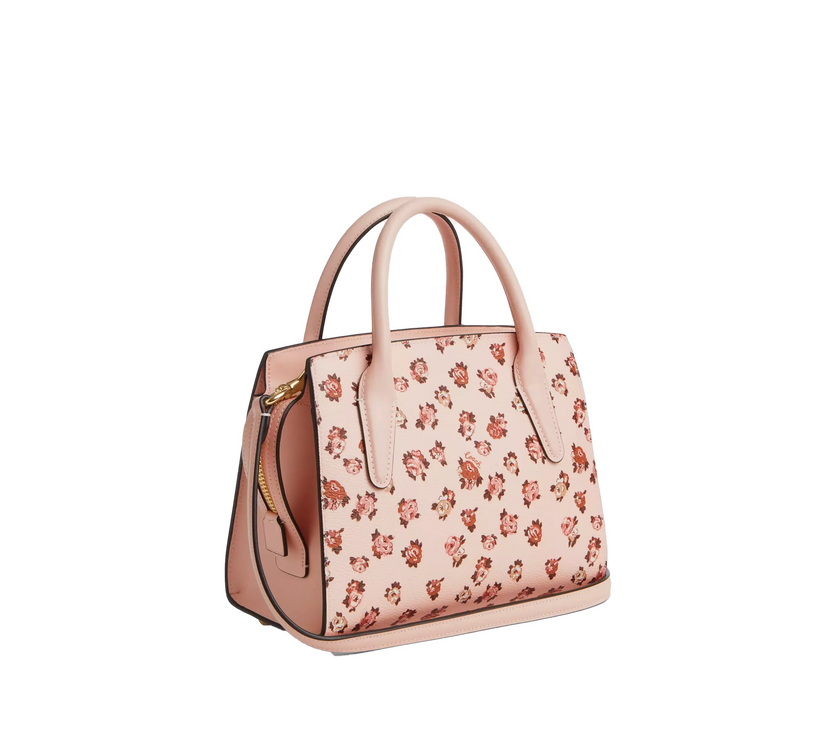 Coach Women's Andrea Carryall Bag With Rose Print Gold/Blush Multi