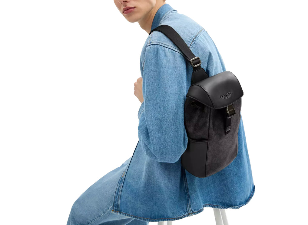 Coach Unisex Racer Pack In Signature Gunmetal/Charcoal/Black