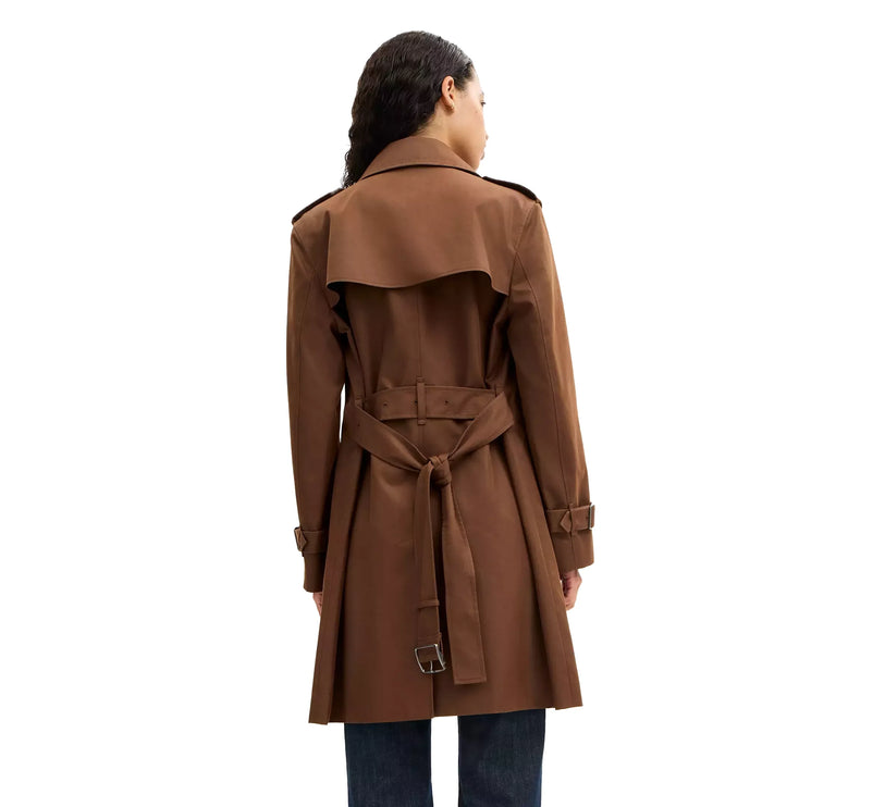 Coach Women's Mid Trench Chocolate Brown
