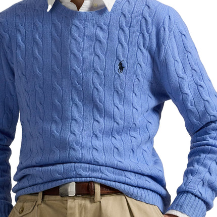 Polo Ralph Lauren Men's Cable-Knit Wool-Cashmere Sweater New Litchfield Blue