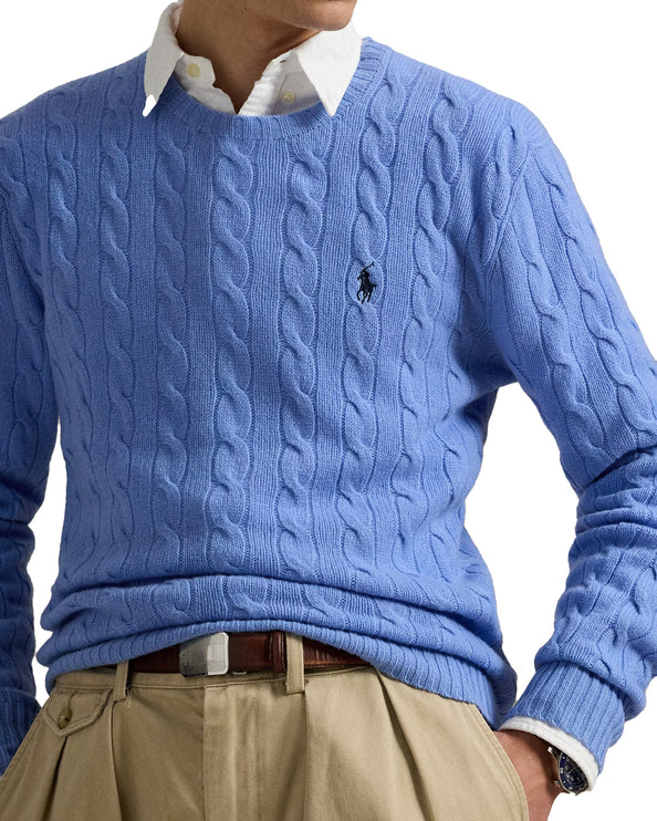 Polo Ralph Lauren Men's Cable-Knit Wool-Cashmere Sweater New Litchfield Blue