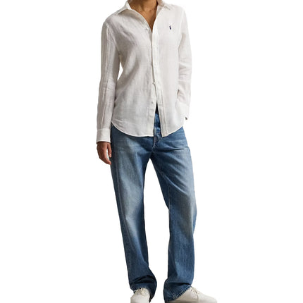 Polo Ralph Lauren Women's Classic Fit Linen Shirt Classic Oxford White