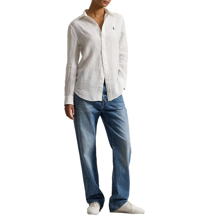Polo Ralph Lauren Women's Classic Fit Linen Shirt Classic Oxford White