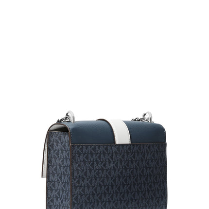 Michael Kors Women's Greenwich Small Color-Block Signature Logo Crossbody Bag Admiral Multi