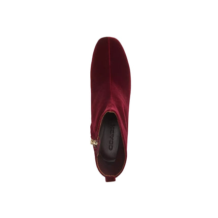Coach Women's  Block Heel Bootie Burgundy/Merlot