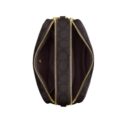 Coach Women's Carey Crossbody Bag In Signature Canvas Gold/Walnut/Black