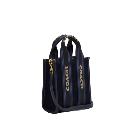 Coach Women's Smith Mini Tote Bag In Regenerative Cotton Gold/Dark Denim Gold Multi