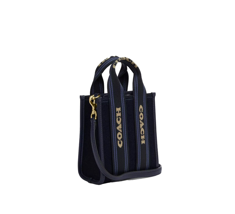 Coach Women's Smith Mini Tote Bag In Regenerative Cotton Gold/Dark Denim Gold Multi