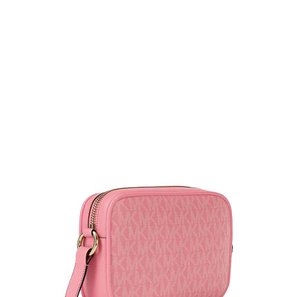 Michael Kors Women's Jet Set Small Signature Logo Camera Crossbody Bag Carnation