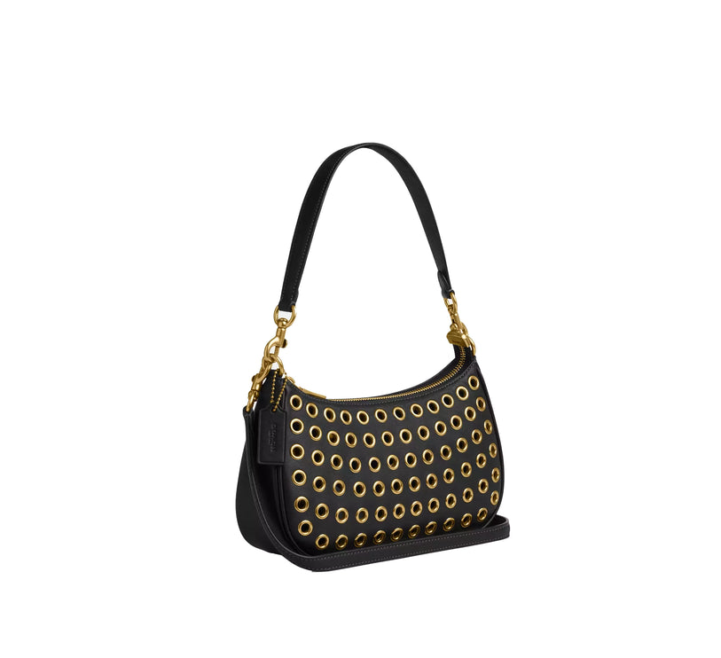 Coach Women's Teri Shoulder Bag With Grommets Brass/Black