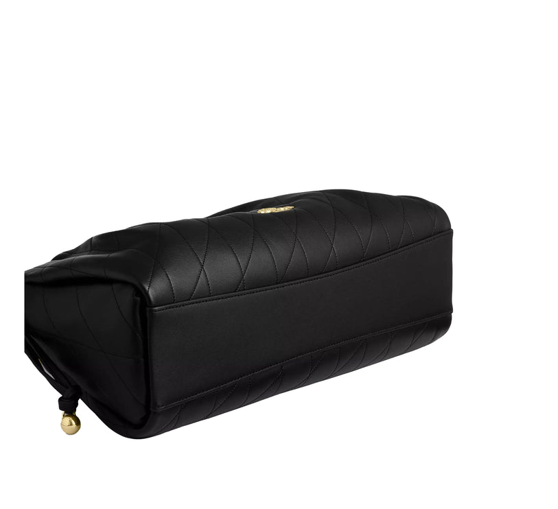 Coach Women's Faye Large Shoulder Bag With Quilting Gold/Black