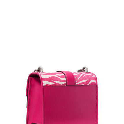 Michael Kors Women's Greenwich Small Zebra Print Calf Hair Crossbody Bag Dragonfruit