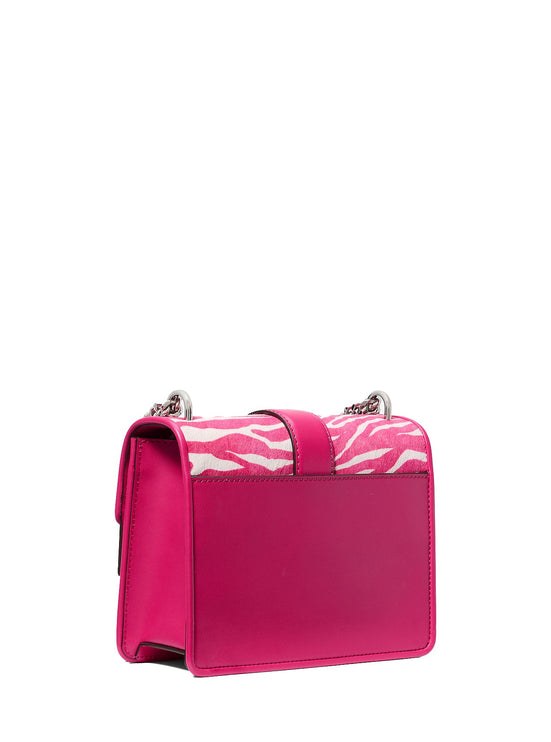 Michael Kors Women's Greenwich Small Zebra Print Calf Hair Crossbody Bag Dragonfruit