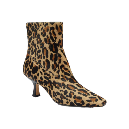 Coach Women's Kitten Heel Bootie With Leopard Print Tan & Black