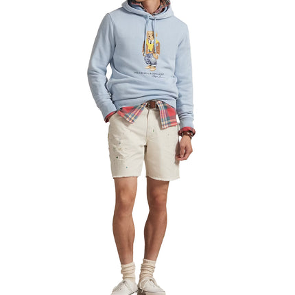 Polo Ralph Lauren Men's Polo Bear Garment-Dyed Fleece Hoodie Southport Blue/Heritage Bear