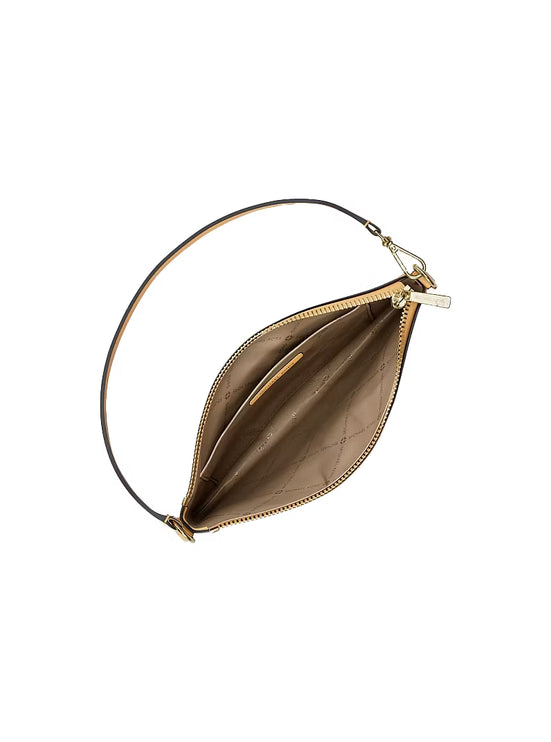 Michael Kors Women's Jet Set Small Pebbled Leather Convertible Wristlet Honeywheat/Gold