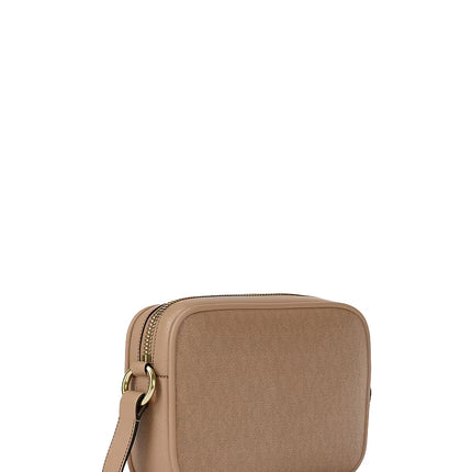 Michael Kors Women's Jet Set Small Signature Logo Camera Crossbody Bag Camel