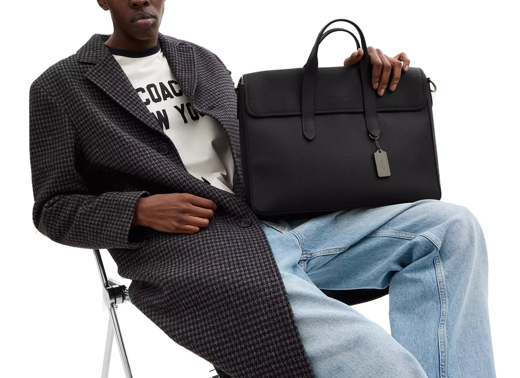 Coach Unisex Sullivan Portfolio Brief Gunmetal/Black