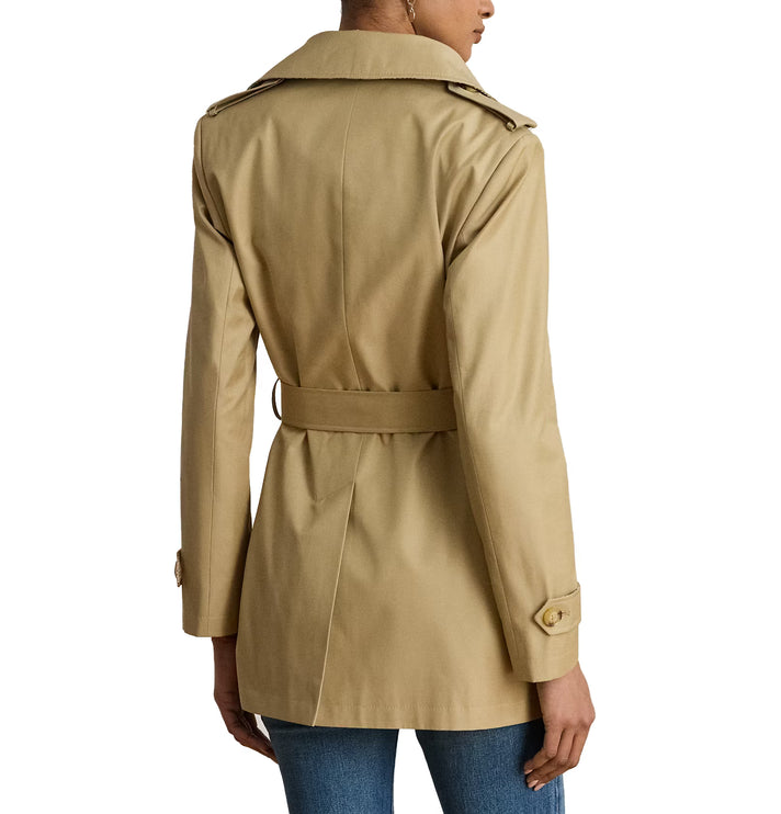 Polo Ralph Lauren Women's Double-Breasted Cotton-Blend Trench Coat Birch Tan