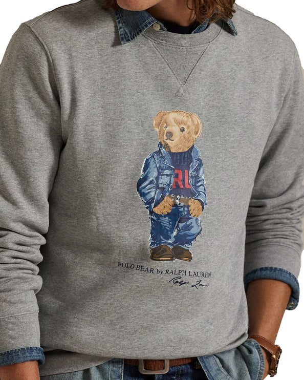 Polo Ralph Lauren Men's Polo Bear Fleece Sweatshirt Andover Heather Denim Bear