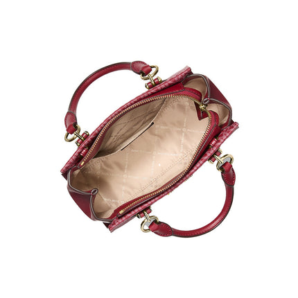 Michael Kors Women's Marilyn Small Signature Logo Messenger Bag Cherry/Gold