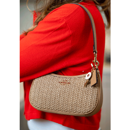 Coach Women's Teri Mini Crossbody Bag Straw/Gold/Toast