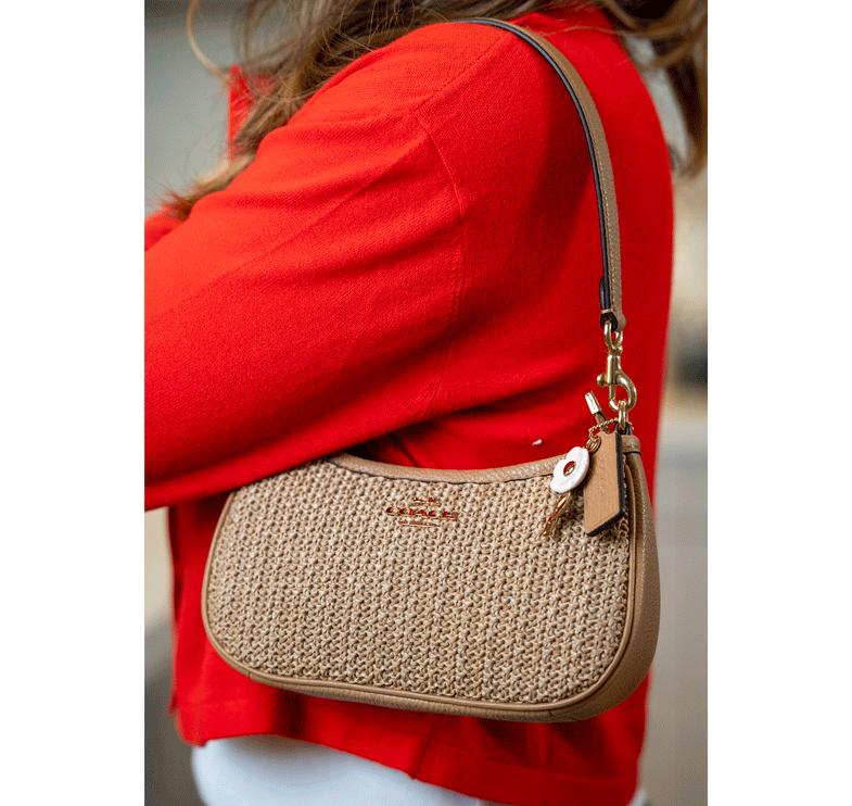 Coach Women's Teri Mini Crossbody Bag Straw/Gold/Toast