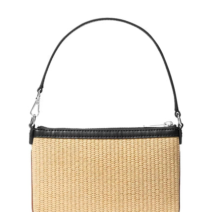 Michael Kors Women's Jet Set Travel Small Woven Wristlet Black/Silver