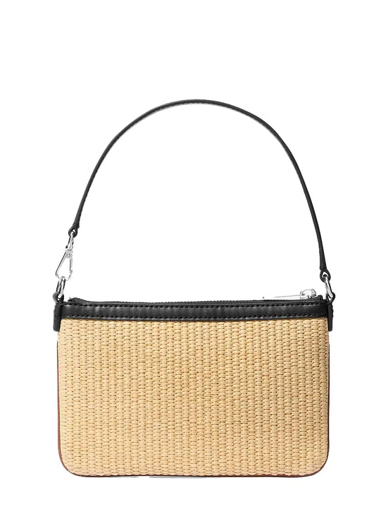 Michael Kors Women's Jet Set Travel Small Woven Wristlet Black/Silver