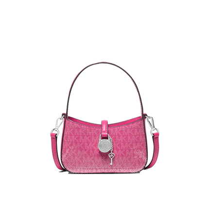 Michael Kors Women's Lyra Extra-Small Signature Logo Crossbody Bag Dragonfruit