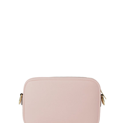 Michael Kors Women's Jet Set Pebbled Leather Camera Crossbody Bag Powder Blush/Gold