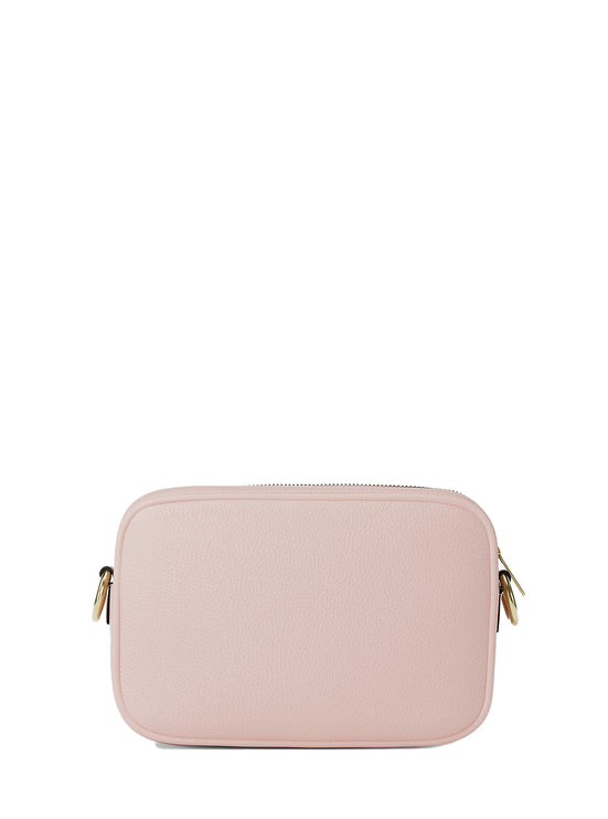 Michael Kors Women's Jet Set Pebbled Leather Camera Crossbody Bag Powder Blush/Gold