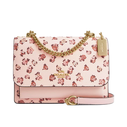 Coach Women's Klare Crossbody Bag With Rose Print Gold/Blush Multi